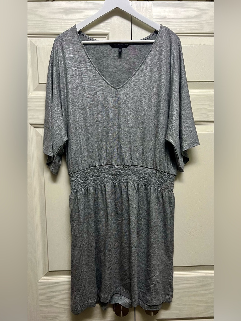 White House Black Market Heather Gray Knit Top XL